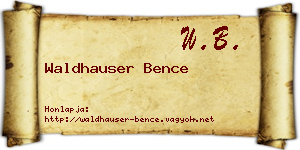 Waldhauser Bence névjegykártya